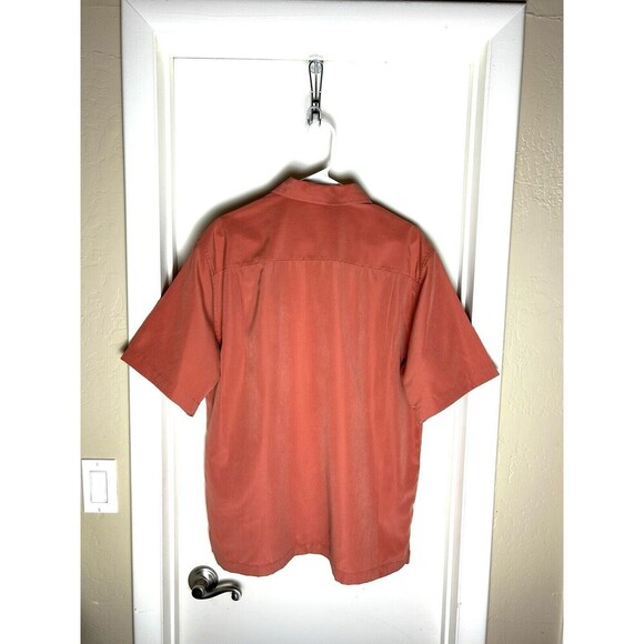 Royal Palm Coral-White Button Short Sleeve Dress Shirt Mens Size Lg. SKU‎ LRC2-2 - Picture 7 of 7